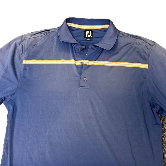 FootJoy Polo Shirt Mens Size XL Blue Stretch Performance Golf Logo See Details - Picture 1 of 8